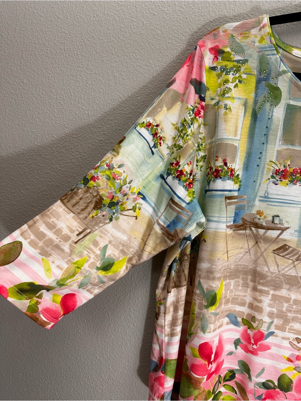 Allison Daley Pink Multi Floral Watercolor Scoop Neck Top - Picture 9 of 10